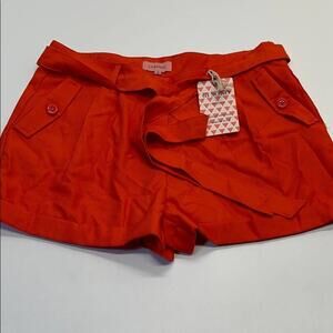 CISONO Womens Medium CORAL BELTED SHORTS